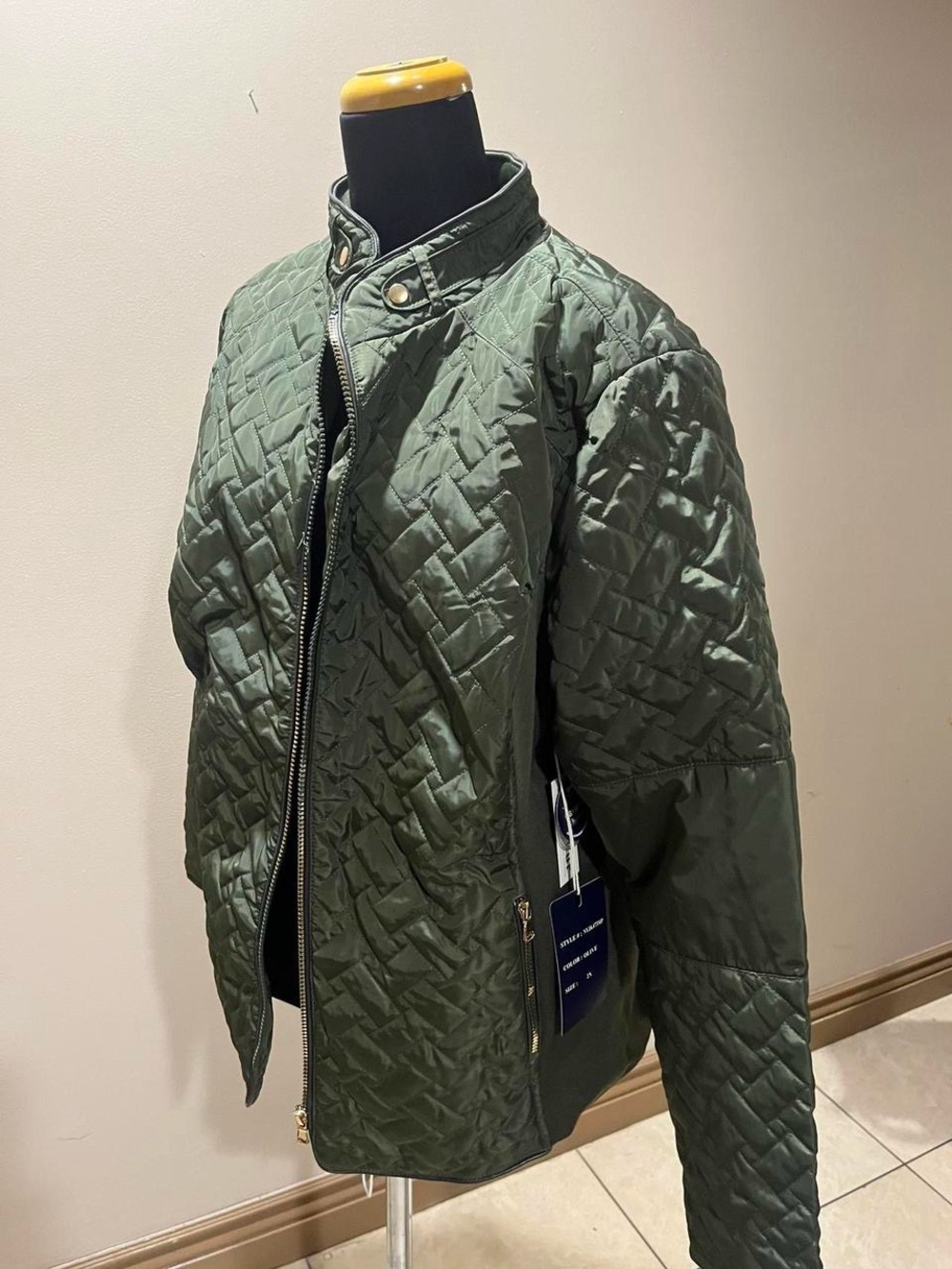 Cavalini Quilted Olive Green Puffer Jacket